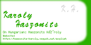 karoly haszonits business card